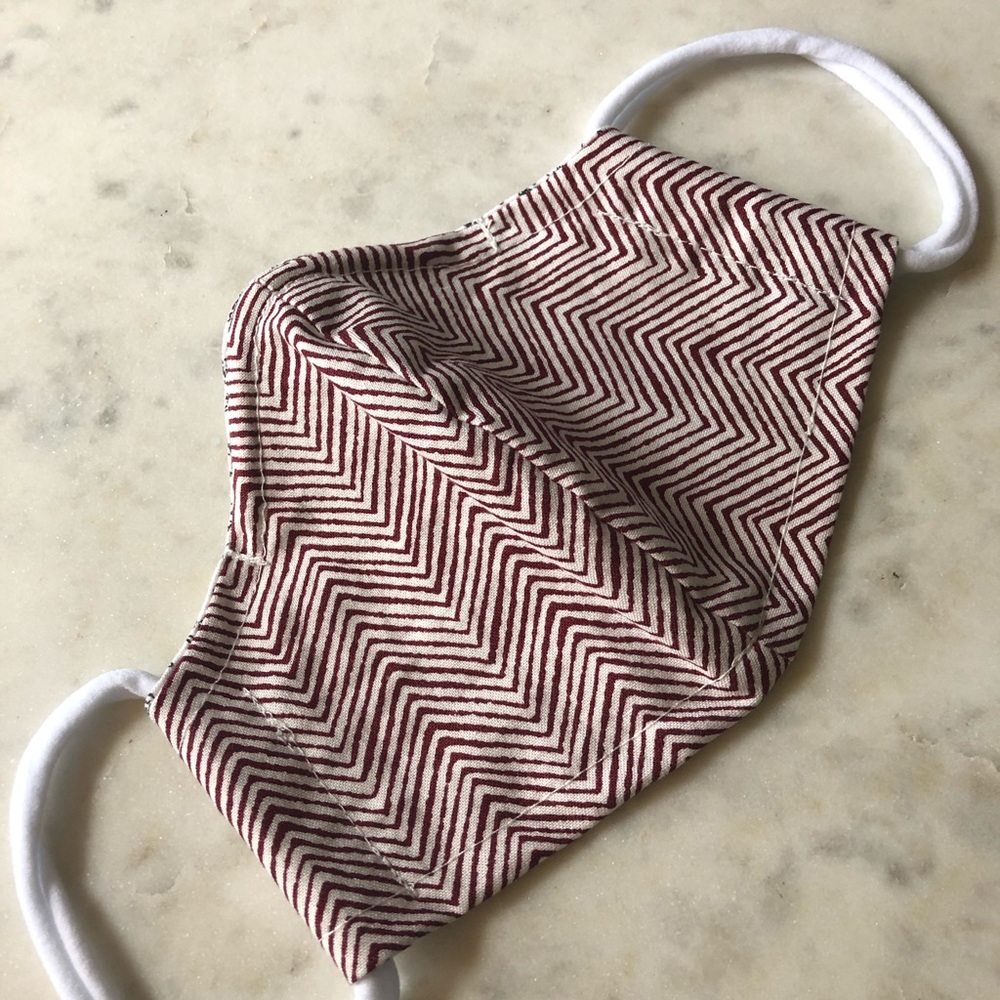 Maroon chevron- Breathable cotton mask